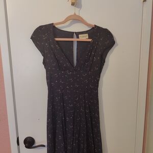 Denim & Supply Ralph Lauren Black Floral Midi Dress